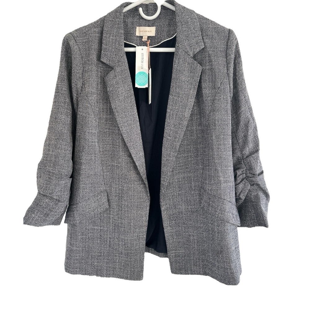 Skies Are Blue Gray Blazer Professional Tailored Suit Jacket| Size L